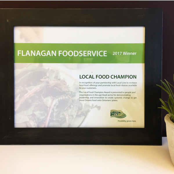 Flanagan Foodservice Local Food Champion Award